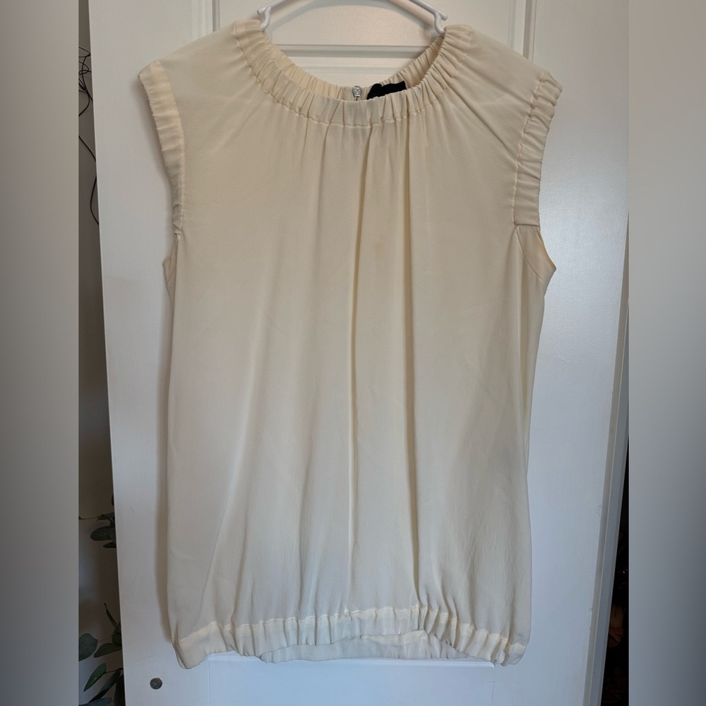 Vintage D&G Dolce & Gabbana Cream 100% Silk Crepe de Chine Top Size IT42.